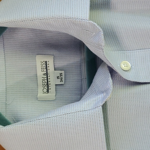 JOSEPH‎ & FEISS DRESS SHIRT. Beautiful shade of blue,  size 15 34/35. No iron. - Picture 2 of 11